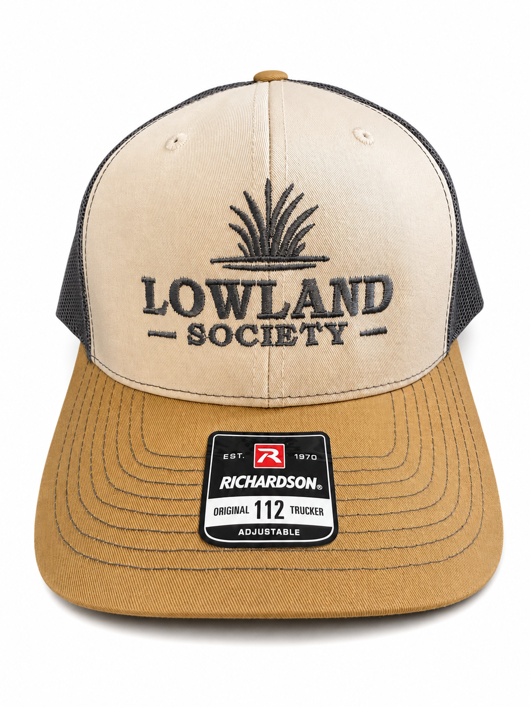 Lowland Society Marsh Grass Richardson 112 Trucker Hat - Khaki/Charcoal