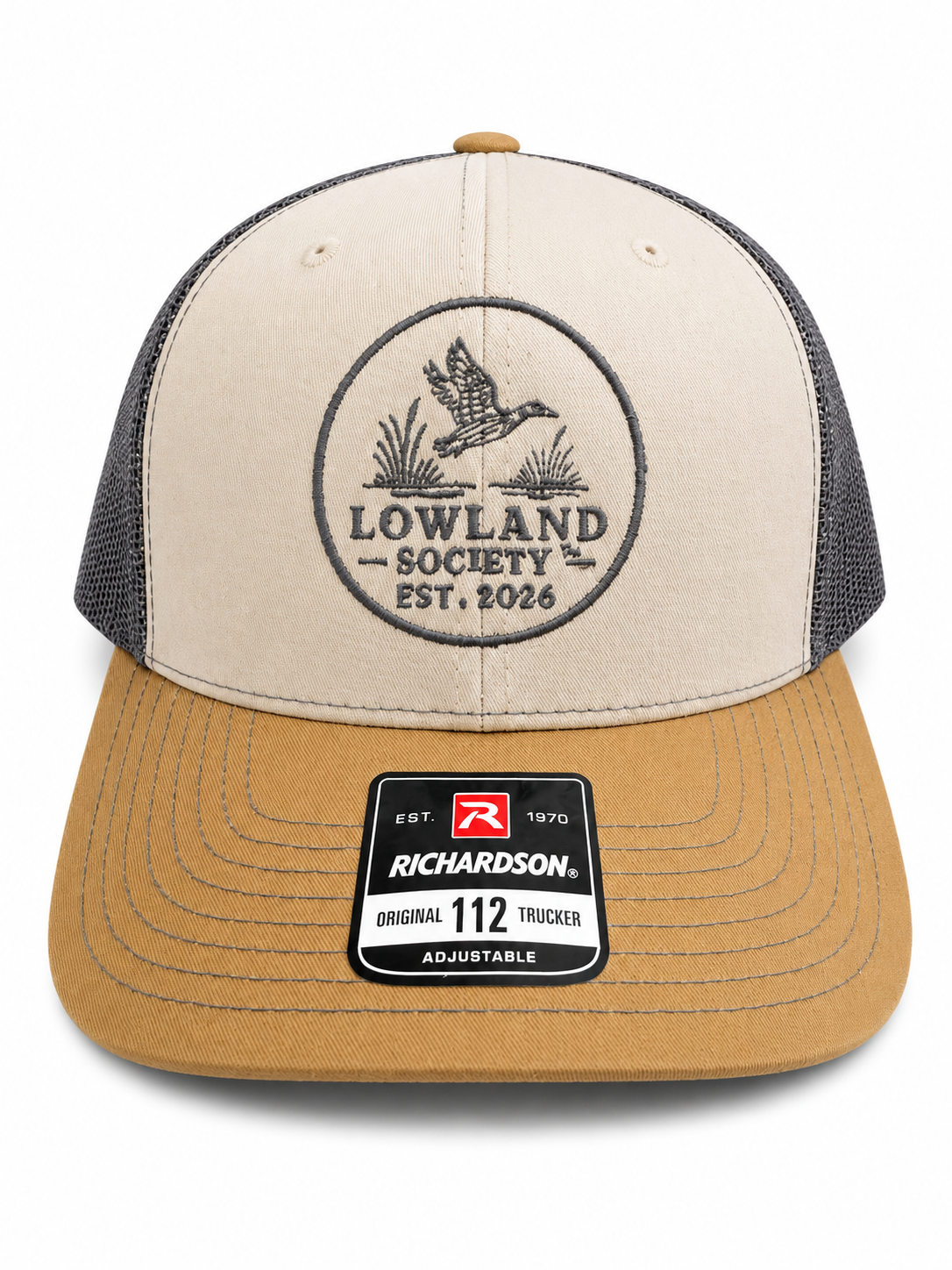 Loland Society Heritage Duck Richardson 112 Trucker Hat - Khaki/Charcoal
